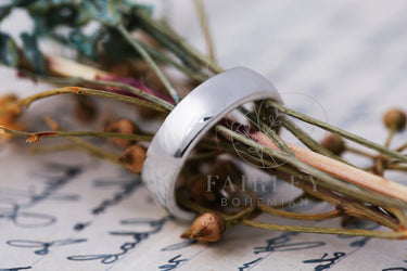 solid silver adjustable plain band ring